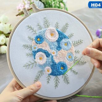 Europa DIY Lint Bloemen Borduren Set met Frame voor Beginner Handwerkpakketten Kruissteek Serie Arts Ambachten Naaien Decor 4
