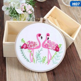 Europa DIY Lint Bloemen Borduren Set met Frame voor Beginner Handwerkpakketten Kruissteek Serie Arts Ambachten Naaien Decor 7