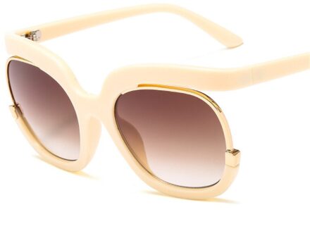 Europa en Amerika trend klassieke zonnebril grote doos ronde retro mannen en vrouwen mode persoonlijkheid zonnebril vrouwen 1