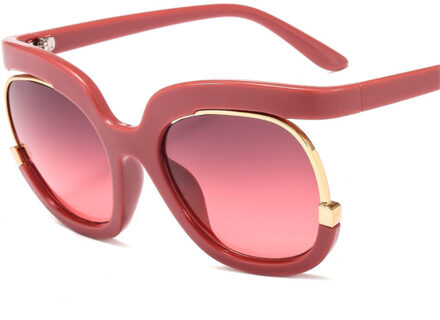 Europa en Amerika trend klassieke zonnebril grote doos ronde retro mannen en vrouwen mode persoonlijkheid zonnebril vrouwen 4