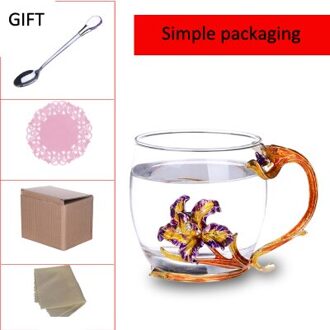 Europa P Iris Emaille Glas Mok Melk Tumbler Kantoor Koffie Tumbler Ontbijt Mokken creatieve huwelijkscadeau Thuis Drinken Ware A01