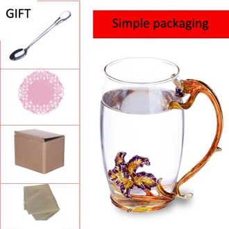 Europa P Iris Emaille Glas Mok Melk Tumbler Kantoor Koffie Tumbler Ontbijt Mokken creatieve huwelijkscadeau Thuis Drinken Ware A02