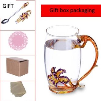 Europa P Iris Emaille Glas Mok Melk Tumbler Kantoor Koffie Tumbler Ontbijt Mokken creatieve huwelijkscadeau Thuis Drinken Ware A04