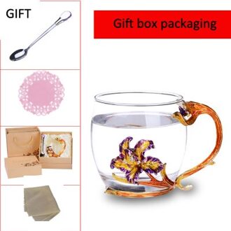 Europa P Iris Emaille Glas Mok Melk Tumbler Kantoor Koffie Tumbler Ontbijt Mokken creatieve huwelijkscadeau Thuis Drinken Ware A05