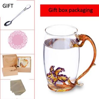 Europa P Iris Emaille Glas Mok Melk Tumbler Kantoor Koffie Tumbler Ontbijt Mokken creatieve huwelijkscadeau Thuis Drinken Ware A06