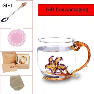 Europa P Iris Emaille Glas Mok Melk Tumbler Kantoor Koffie Tumbler Ontbijt Mokken creatieve huwelijkscadeau Thuis Drinken Ware A07