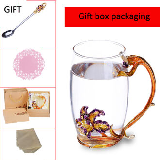 Europa P Iris Emaille Glas Mok Melk Tumbler Kantoor Koffie Tumbler Ontbijt Mokken creatieve huwelijkscadeau Thuis Drinken Ware A08