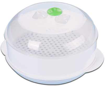 Europa Stijl Plastic Single-Layer Magnetron Steamer Plastic Ronde Steamer Magnetron Steamer Met Deksel Keuken Koken Gereedschap