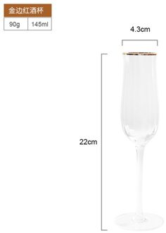 Europa Verticale Streep Kristalglas Cup Kleurrijke Wijn Glazen Goud Draad Bruiloft Beker Champagne Cup Home Decor Accessoires goud draad 145ml