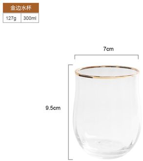 Europa Verticale Streep Kristalglas Cup Kleurrijke Wijn Glazen Goud Draad Bruiloft Beker Champagne Cup Home Decor Accessoires goud draad 300ml