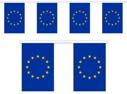 Europa Vlaggetjes vlaggenlijn slinger - 2x - 900 cm - polyester - binnen/buiten - versiering/feestar