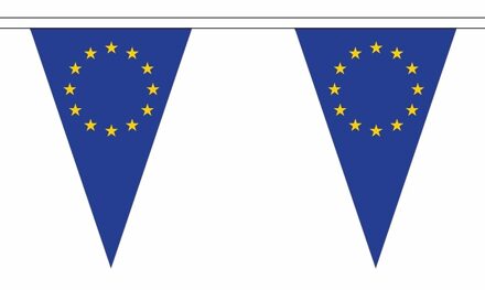 Europa Vlaggetjes vlaggenlijn slinger - 500 cm - polyester - binnen/buiten - versiering/feestart