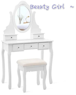 Europe Bedroom Dressing Table Furniture Net Red Makeup Dressers Mirror Makeup Table With 5 Drawers 1 Mirrors Girl Dressers HWC