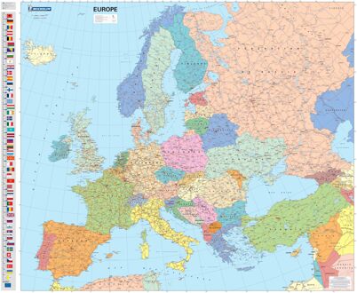 Europe Political - Michelin rolled & tubed wall map Encapsulated