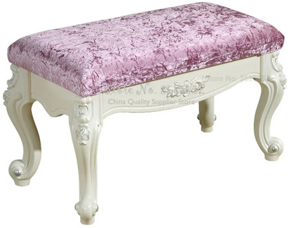 European flannel Shoes Stool wood leg Household Simple Foot Pedal Sofa Stool Cloth Bed Tail Bench Bedroom Furniture