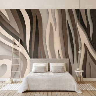 European Retro Striped Cloth 3D Wallpaper Gray Lines Photo Wall Murals Living Room Bedroom Background Wall Painting 3D Fresco