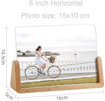 European Solid Wooden Photo Frame Innovative 6 Inch 7 Inch Acrylic U Shaped Photo Holder Frame Home Desk Decoration 6 inches Vertical