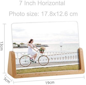 European Solid Wooden Photo Frame Innovative 6 Inch 7 Inch Acrylic U Shaped Photo Holder Frame Home Desk Decoration 7 inches Vertical