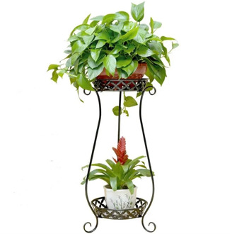 European wrought iron multi-layer flower stand green balcony flower shelf floor living room indoor floor pot rack