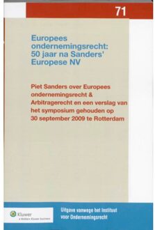 Europees ondernemingsrecht: 50 jaar na Sanders' Europese NV - Boek Piet Sanders (9013075487)