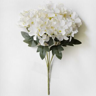 Europese 6 Takken Kunstmatige Schotse Hortensia Boeket Diy Wedding Kerstmis Home Decor Nep Zijde Bloem Muur Decor 4 Kleuren wit