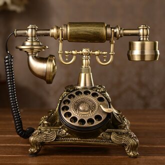 Europese Antieke Roterende Retro Vaste Telefoon Met Mechanische Ring, Luidspreker En Kiesherhalingsfunctie Voor Thuis