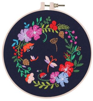 Europese Bloemen Diy Borduurwerk Lint Set Met Frame Handwerk Handwerken Voor Beginner Kruissteek Naaien Decoratie Ambachten