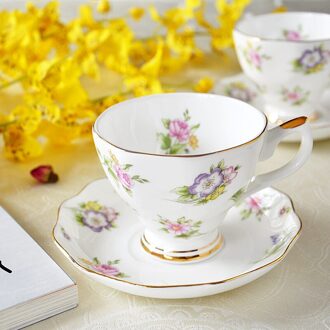 Europese Bone China Koffie Set Creatieve Eenvoudige Keramische Porselein Gerecht Afternoon Thee Melk Cup 200Ml