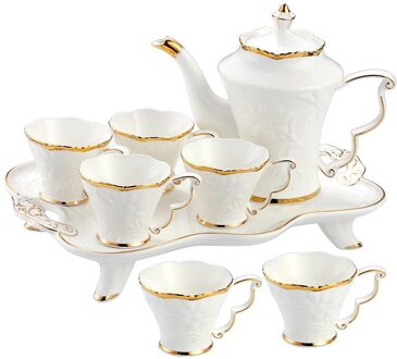 Europese Bone China Kopje Koffie Set Thuis Keramische Woonkamer Engels Afternoon Thee Thee Set Theepot Cup