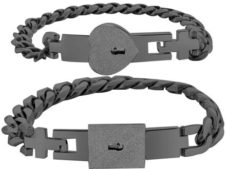 Europese En Amerikaanse Creatieve Titanium Staal Liefhebbers Armband Romantische Valentijnsdag Cadeaus Concentrische Grijpende