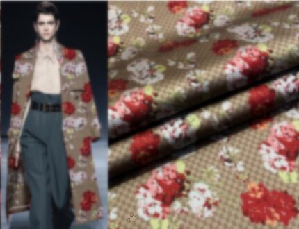 Europese En Amerikaanse Elegante Goud Zijde Luipaard Print Drie-Dimensionale Reliëf Garen Jacquard Jurk Stijl Kleding Stof op maat brand