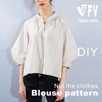 Europese En Amerikaanse Grote-Naam Kleine Stand-Up Kraag Shirt Kleding Patroon Snijden Tekening 1:1 Fysieke Tekening BCY-121 Size XS