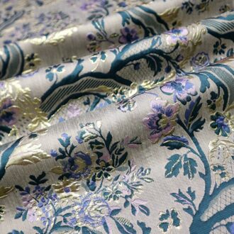 Europese En Amerikaanse Lente En Zomer Elegante Bloemen Goud Zijde Drie-Dimensionale Garen Jacquard Jurk Windjack Stof 1