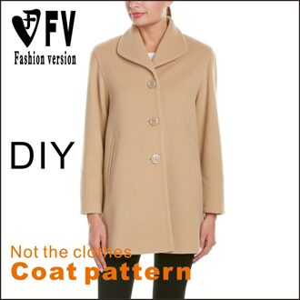 Europese En Amerikaanse Vrouwen Jas Fysieke Papier Patroon Kledingstuk Snijden Structuur Tekening BFY-183 Size XS