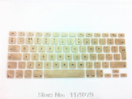 Europese engels toetsenbord cover gouden siliconen skin protector voor macbook pro 13 15 17 voor macbook air 13 retina 13 15 euro
