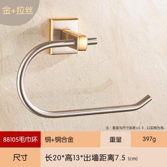 Europese Gepolijst Chroom Handdoek Ring Handdoek Plank Moderne Geborsteld Goud/zilver/balck Handdoek Houder Montage Badkamer Accessoires N601 Geel