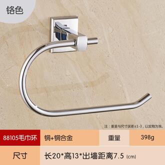 Europese Gepolijst Chroom Handdoek Ring Handdoek Plank Moderne Geborsteld Goud/zilver/balck Handdoek Houder Montage Badkamer Accessoires N601 wit