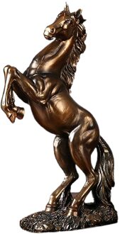 Europese Hars Paard Standbeeld Decoratie Woonkamer Kantoor Ornament Paard Figuur Woonaccessoires Paard Sculptuur Moderne Kunst koper