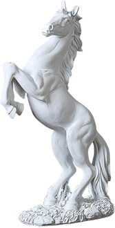 Europese Hars Paard Standbeeld Decoratie Woonkamer Kantoor Ornament Paard Figuur Woonaccessoires Paard Sculptuur Moderne Kunst wit