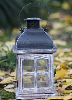 Europese Houten Lichten Kandelaar Ambachten Kaars Stand Home Decor Winddicht Kaarshouder Ornamenten Retro Kaars Lantaarn klein