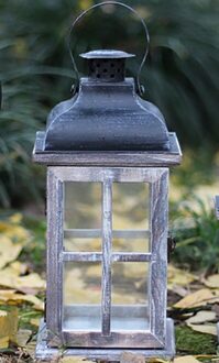 Europese Houten Lichten Kandelaar Ambachten Kaars Stand Home Decor Winddicht Kaarshouder Ornamenten Retro Kaars Lantaarn medium