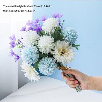 Europese Kunstbloemen Familie Partij Decoratie Boeket Bruiloft Bloemen Zijde Paardebloem Pioen Hybrid Boeket Paars