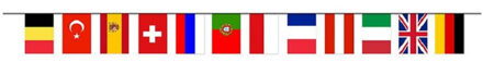 Europese landen vlaggetjes slinger/vlaggenlijn - 5 meter Multi