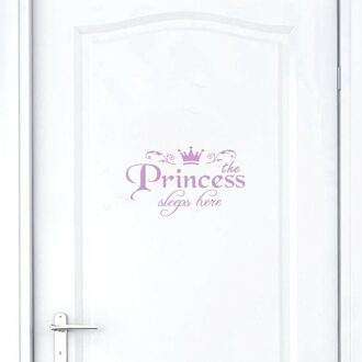 Europese Mode Waterdichte Prinses Home Decor Muursticker Sticker Slaapkamer Deur Vinyl Art Mural paars