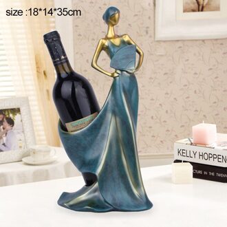 Europese Moderne Schoonheid Wijnrek Home Decor Rode Wijn Houder Woonkamer Decoratie Meubels Hars Ornament Relatiegeschenken blauw