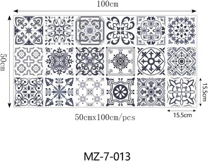 Europese Retro Patroon Matte Tegels Muursticker 50*100Cm Transfers Covers Voor Keuken Badkamer Huis Renovatie Vloer Behang