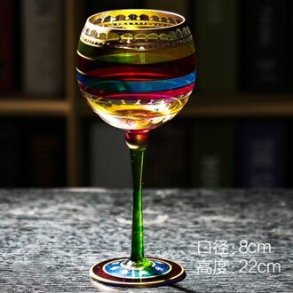 Europese Rood Gekleurde Tekening Of Patroon Glasdrinkbeker Blauw