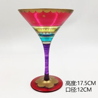 Europese Rood Gekleurde Tekening Of Patroon Glasdrinkbeker Paars