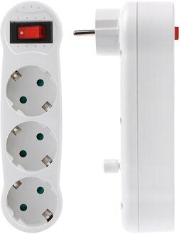 Europese Standaard Drie Socket 2 Ronde Plug 3 Hole Socket Met Schakelaar Op Off Wall Charger Adapter Outlet Wit sockets