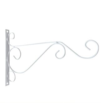 Europese Stijl Balkon Plant Bloem Pot Smeedijzeren Haken Houder Muur Gemonteerde Opknoping Mand Beugel Tuin Decoratie wit